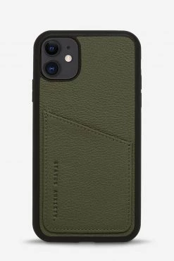 Status Anxiety Get The Look Who's Who Leather Phone Case Khaki