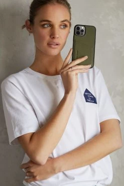 Status Anxiety Get The Look Who's Who Leather Phone Case Khaki