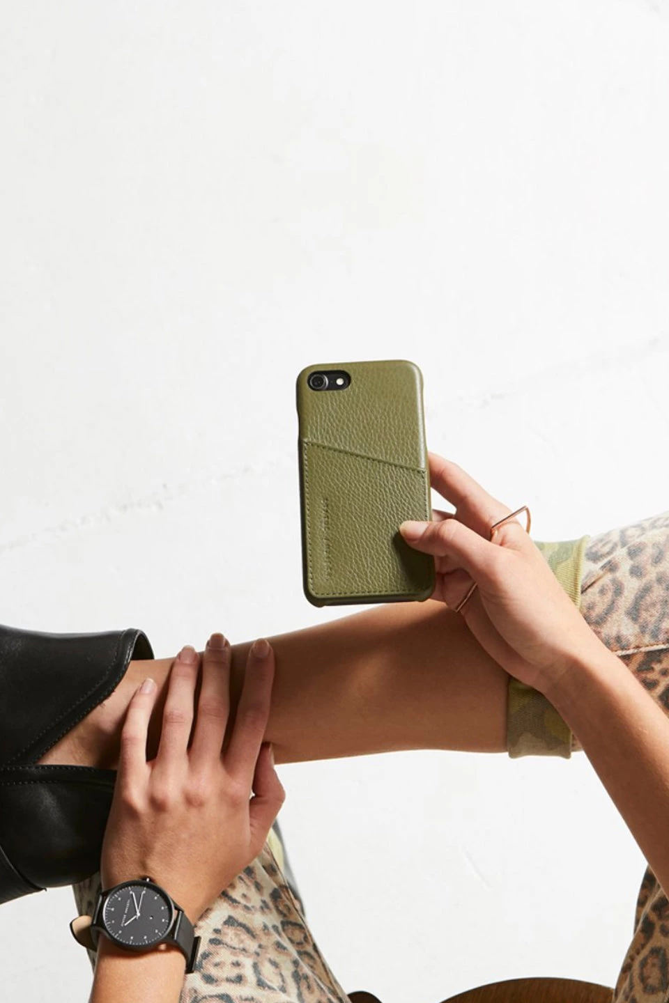 Status Anxiety Bags & Wallets Hunter + Fox Leather Khaki Iphone 11 Pro Case