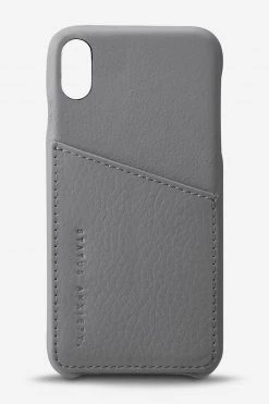 Status Anxiety Bags & Wallets Hunter + Fox Leather Light Grey Iphone Case X/XS
