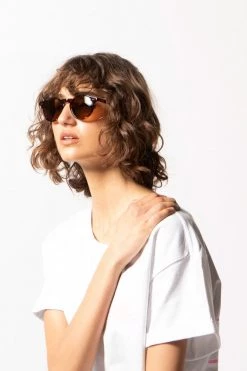 Status Anxiety Eyewear Ascetic Brown Tort Round Sunglasses