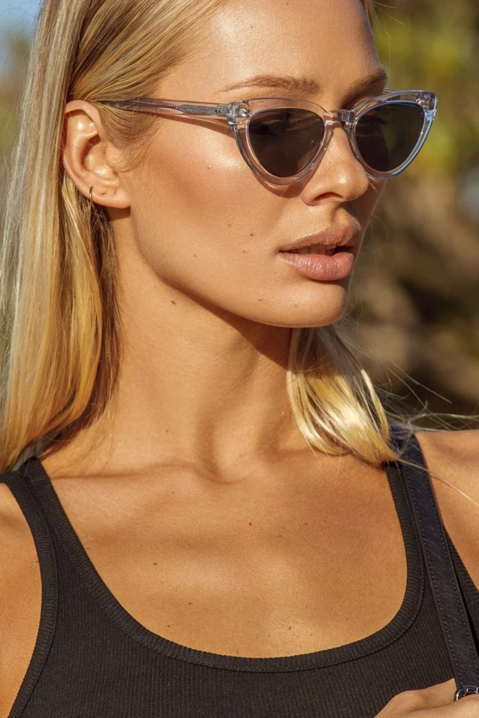 Status Anxiety Villain Clear Cat Eye Sunglasses