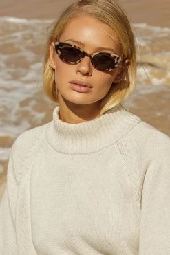 Status Anxiety Wonderment White Tort Narrow Sunglasses Eyewear