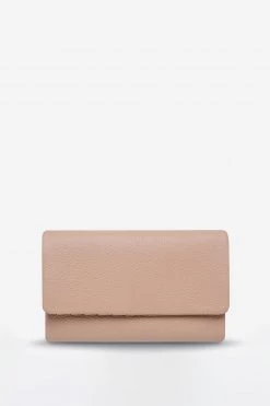 Status Anxiety Audrey Foldover Dusty Pink Pebble Leather Wallet The Edit
