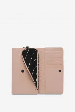 Status Anxiety Audrey Foldover Dusty Pink Pebble Leather Wallet The Edit