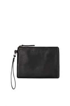 Status Anxiety Fixation Black Leather Clutch