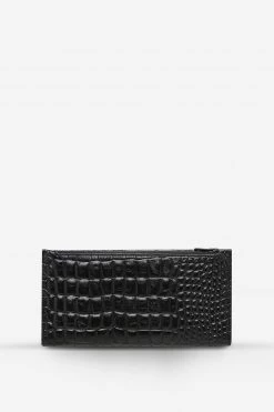 Status Anxiety Bags & Wallets In The Beginning Black Croc Emboss Wallet
