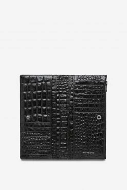 Status Anxiety Bags & Wallets In The Beginning Black Croc Emboss Wallet