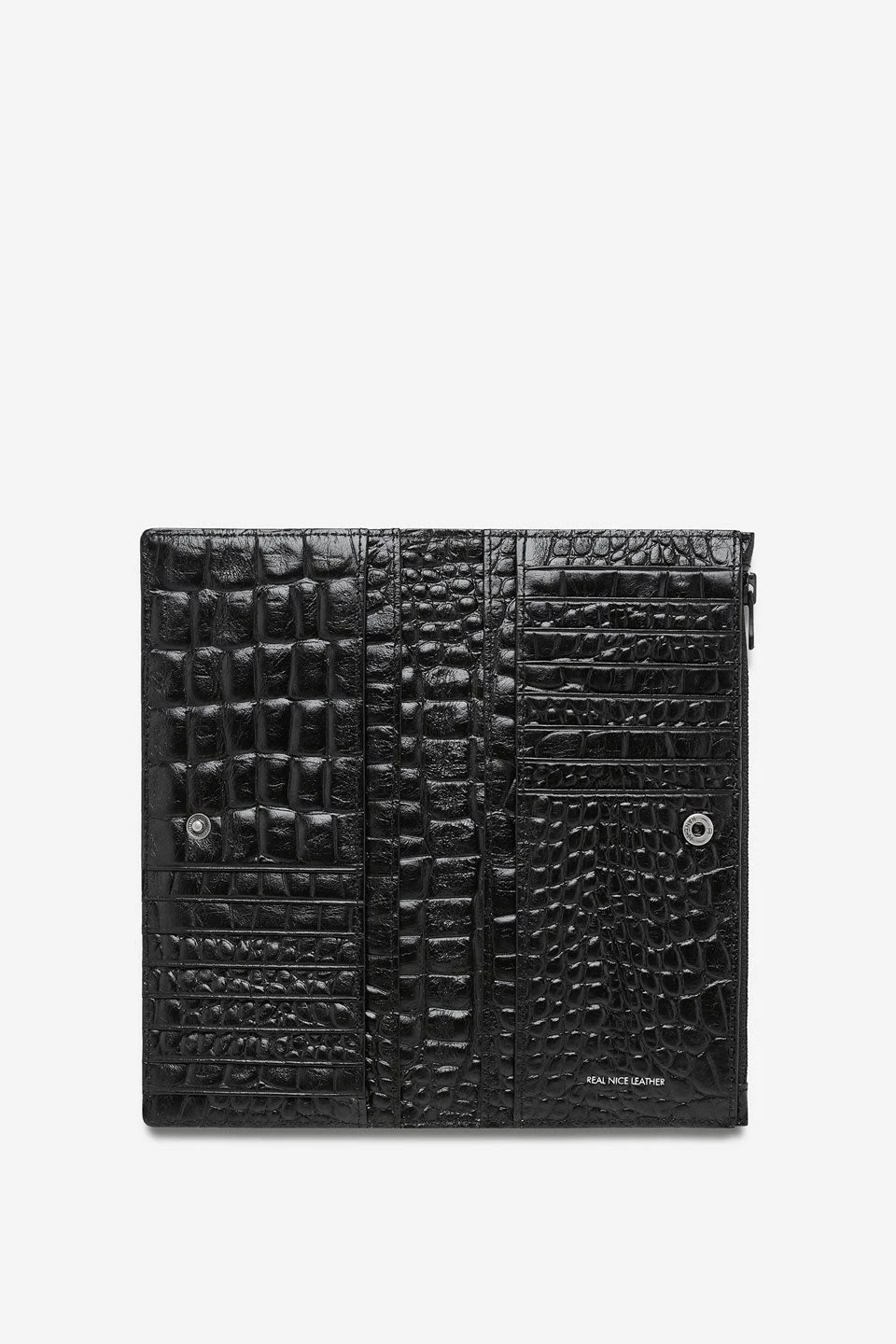 Status Anxiety Bags & Wallets In The Beginning Black Croc Emboss Wallet