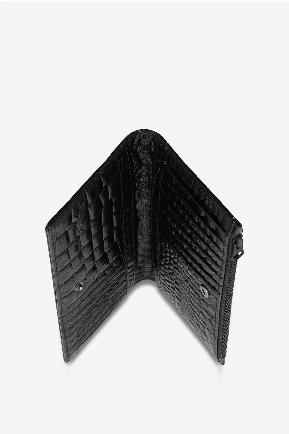 Status Anxiety Bags & Wallets In The Beginning Black Croc Emboss Wallet