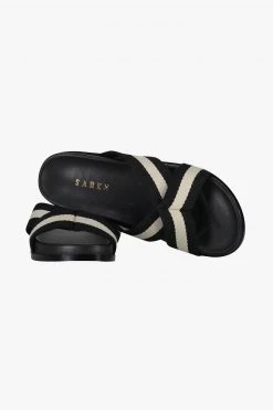 SABEN Bags Stella Black And White Crossover Slides