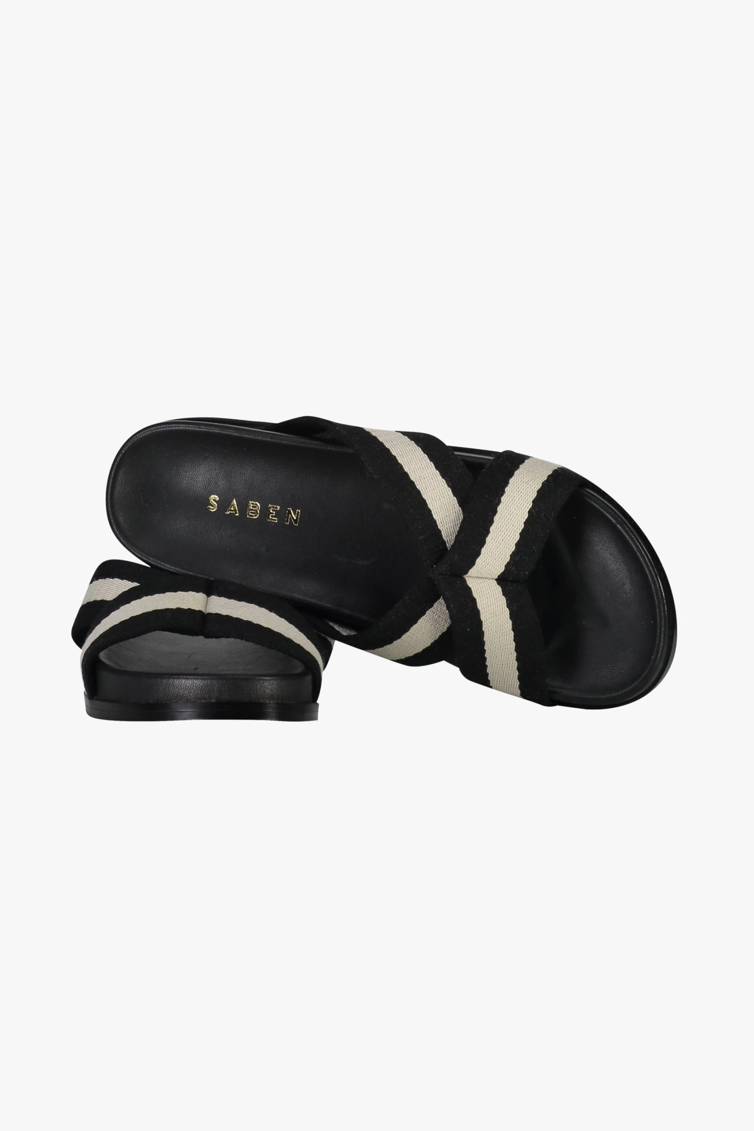 SABEN Bags Stella Black And White Crossover Slides