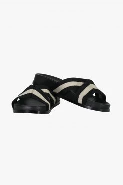 SABEN Bags Stella Black And White Crossover Slides