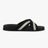 SABEN Bags Stella Black And White Crossover Slides