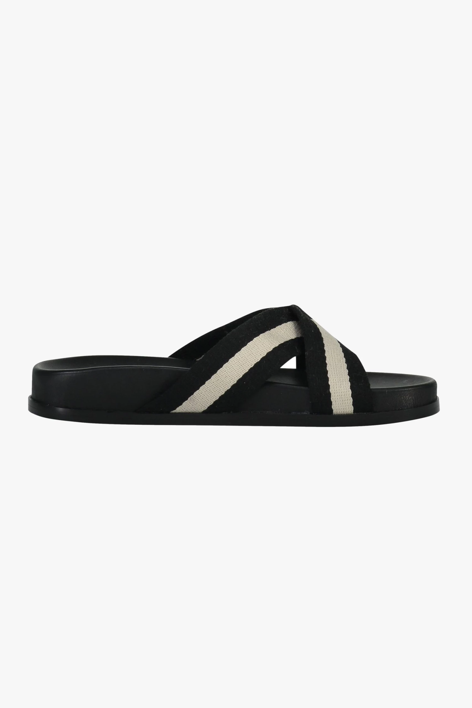 SABEN Bags Stella Black And White Crossover Slides