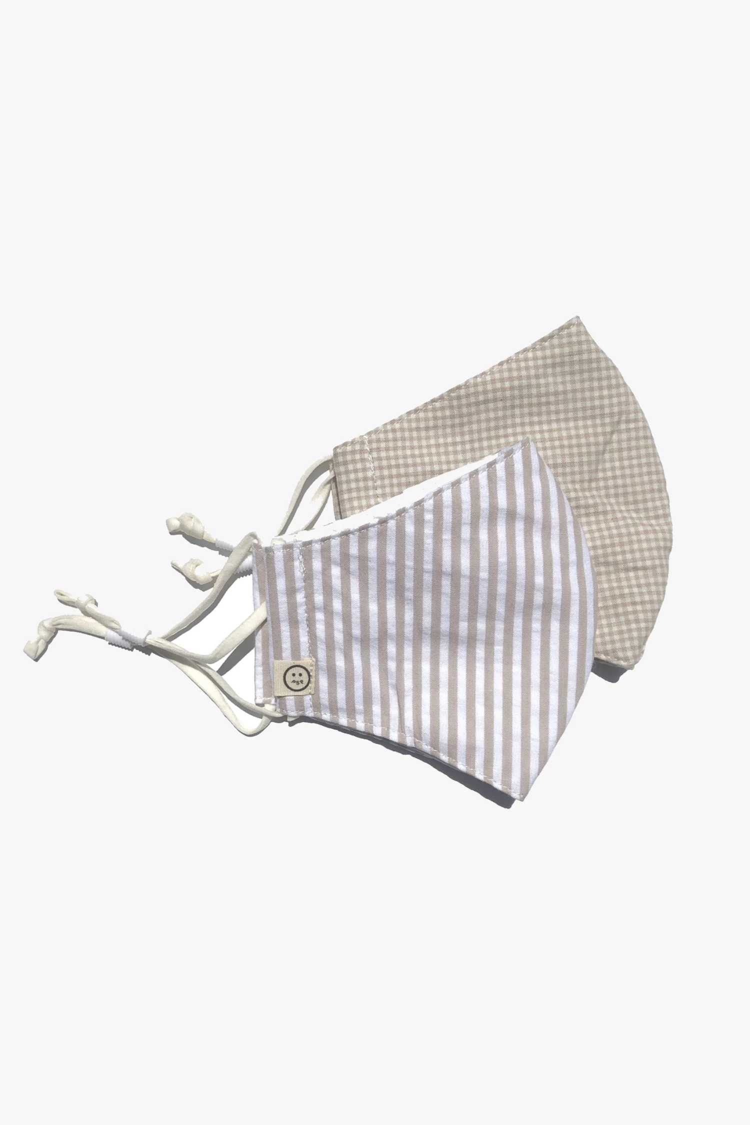 Personal Space Neutral Stripe + Mini Gingham Face Mask 2 Pack Face Masks