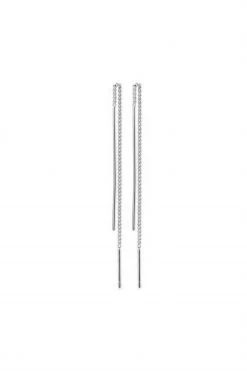 Pilgrim Tahoe Thread Bar Earrings Silver Jewellery