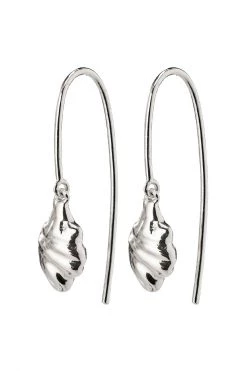 Pilgrim Tolerance Abstract Drop Hook Earrings Silver Plated Jewellery