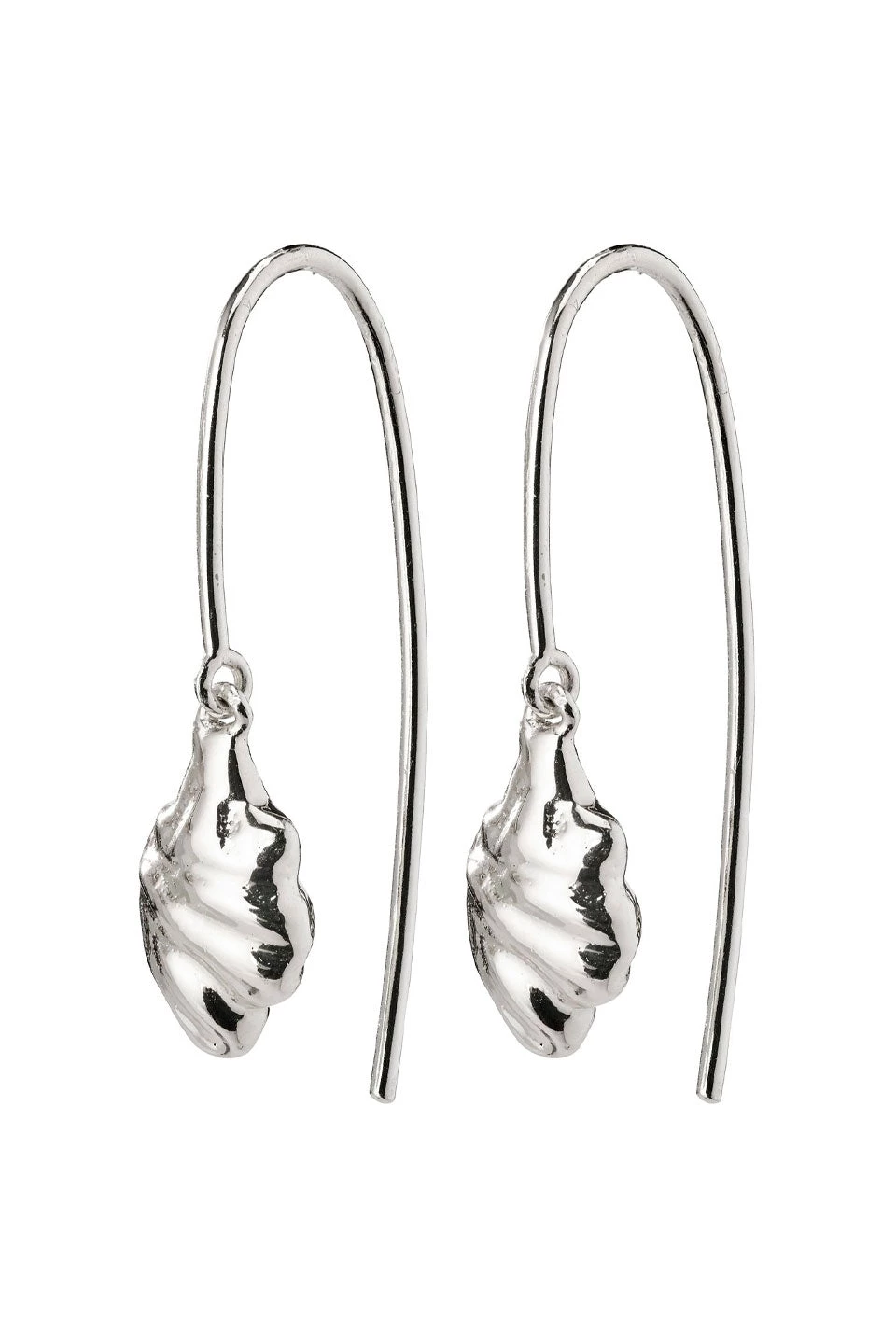 Pilgrim Tolerance Abstract Drop Hook Earrings Silver Plated Jewellery