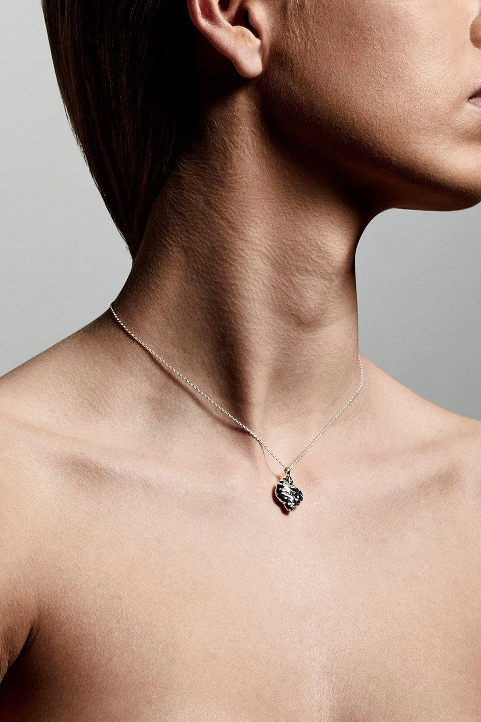 Pilgrim Tolerance Abstract Wave Pendant Necklace Silver Plated