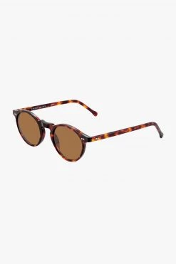 Status Anxiety Eyewear Ascetic Brown Tort Round Sunglasses