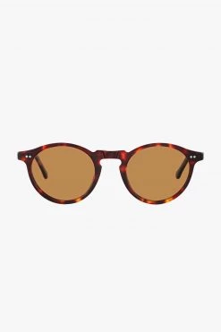Status Anxiety Eyewear Ascetic Brown Tort Round Sunglasses