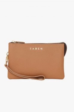 SABEN Bags Tilly Multi Pocket Clay Leather Crossbody Clutch Support Local