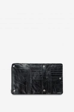 Status Anxiety Bags & Wallets Audrey Foldover Black Leather Wallet
