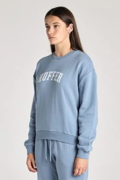 Huffer Slouch Steel Blue Crew Fleece