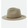 Brixton Wesley Packable Fedora Light Olive Wool Felt Hat