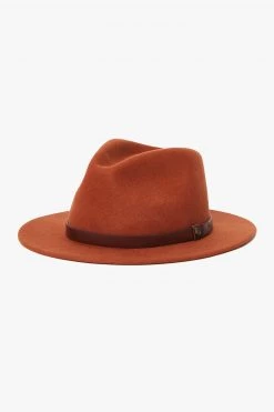 Brixton Messer Fedora Caramel Wool Felt Hat