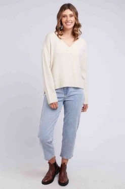 Foxwood Patricia Cream V Neck Jumper
