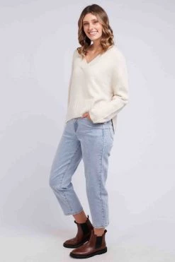 Foxwood Patricia Cream V Neck Jumper