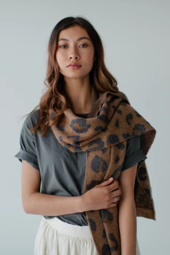 Sophie Wild Leopard Knit Scarf Belts & Scarves