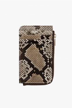 SABEN Bags Winona Card Holder Brown Python Leather Support Local