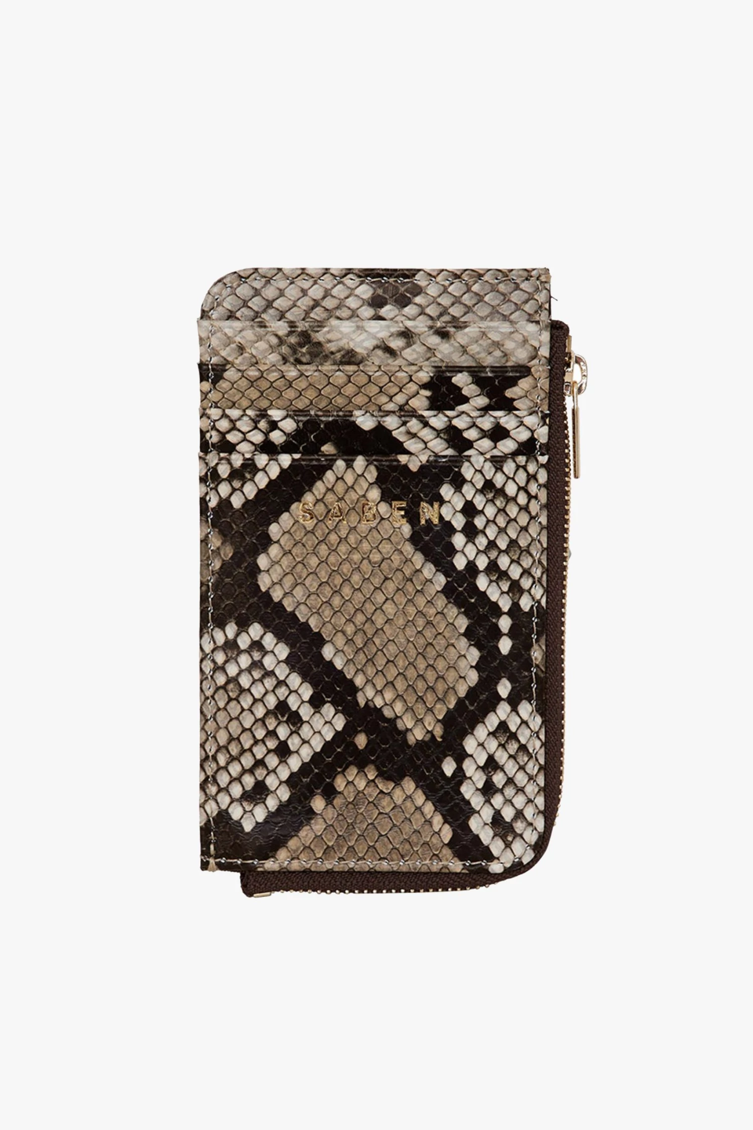 SABEN Bags Winona Card Holder Brown Python Leather Support Local
