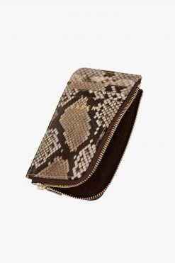 SABEN Bags Winona Card Holder Brown Python Leather Support Local