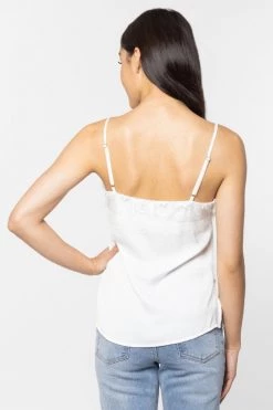 Ivy + Jack Loyal Ivory Satin Lace Trim Cami New In