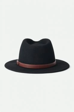 Brixton New In Messer Fedora Black Wool Felt Hat