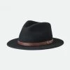 Brixton New In Messer Fedora Black Wool Felt Hat